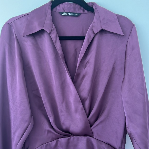 ZARA LIKE NEW MINI SATIN EFFECT DRESS - Picture 6 of 9